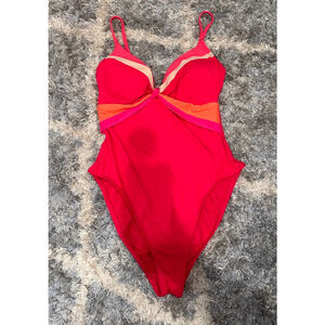 Women's Robin Piccone Swimsuit One Piece 12 Pink Orange